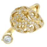 An 18ct gold brilliant-cut diamond dress ring.