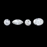 Four vari-cut diamonds, total weight 1.28cts.