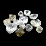 A selection of diamond crystals, total weight 3.50cts.