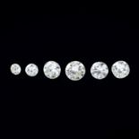 Six vari-cut diamonds, total weight 1.82cts.