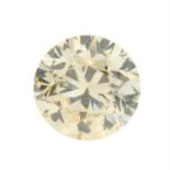 A brilliant-cut 'brown' diamond, weighing 0.50ct.