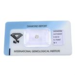 A brilliant-cut diamond, weighing 0.32ct, within a sealed IGI security seal.