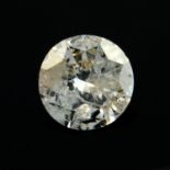 A brilliant-cut diamond, weighing 0.62ct.