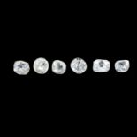 Six old-cut diamonds, total weight 0.73ct.