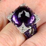 An 18ct gold amethyst and diamond 'Dragon' ring, by Rodney Rayner.