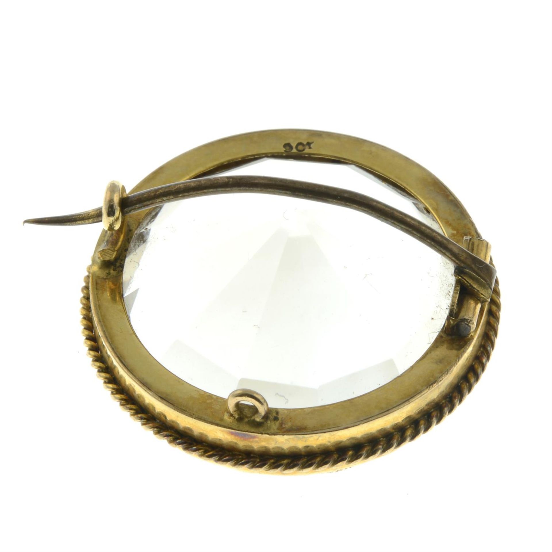 A late Victorian 9ct gold rock crystal brooch. - Image 3 of 4