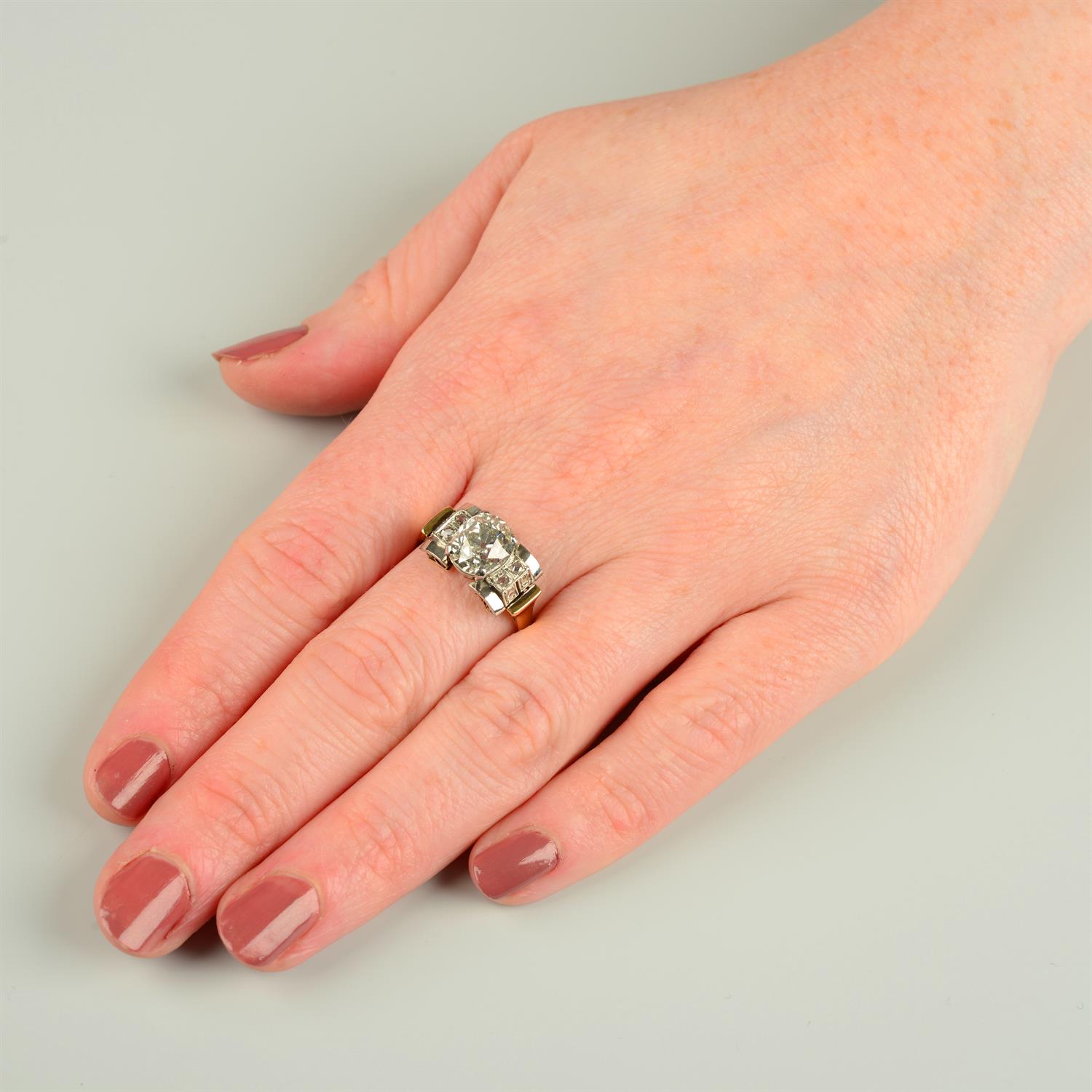 A mid 20th century old-cut diamond ring. - Image 5 of 5