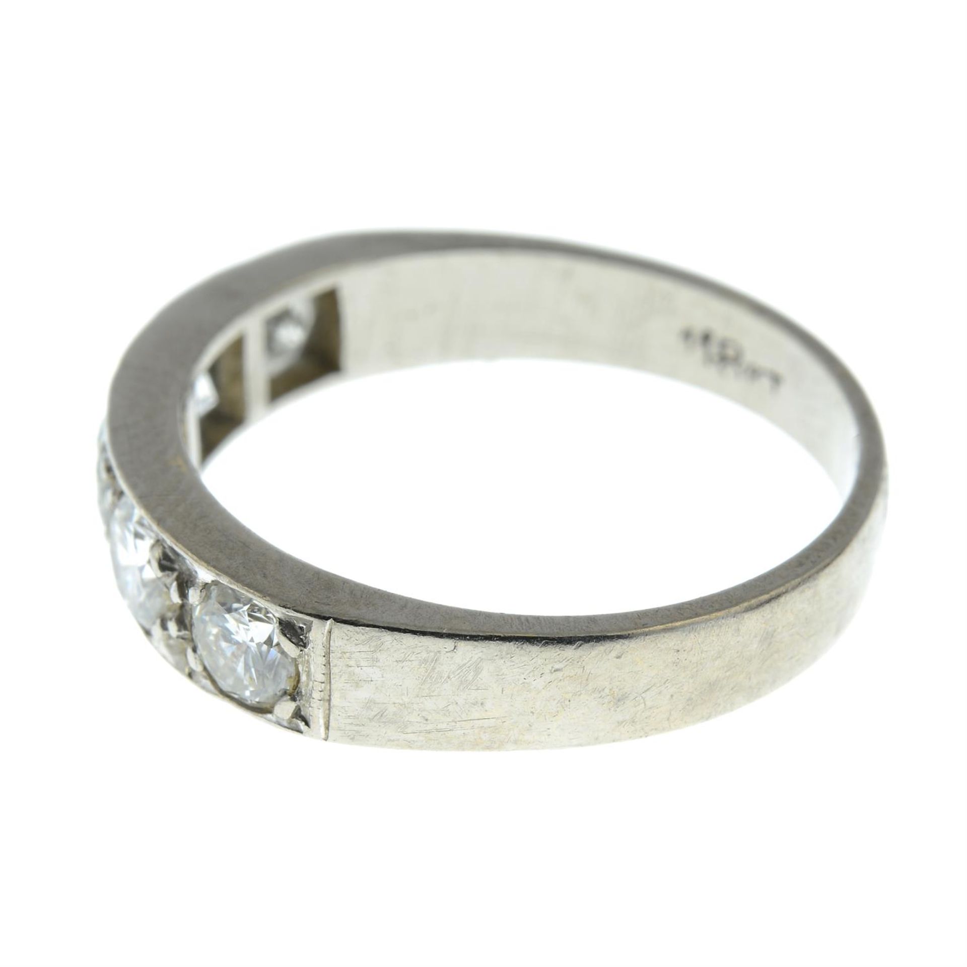 A mid 20th century 18ct gold brilliant-cut diamond five-stone band ring. - Image 3 of 5