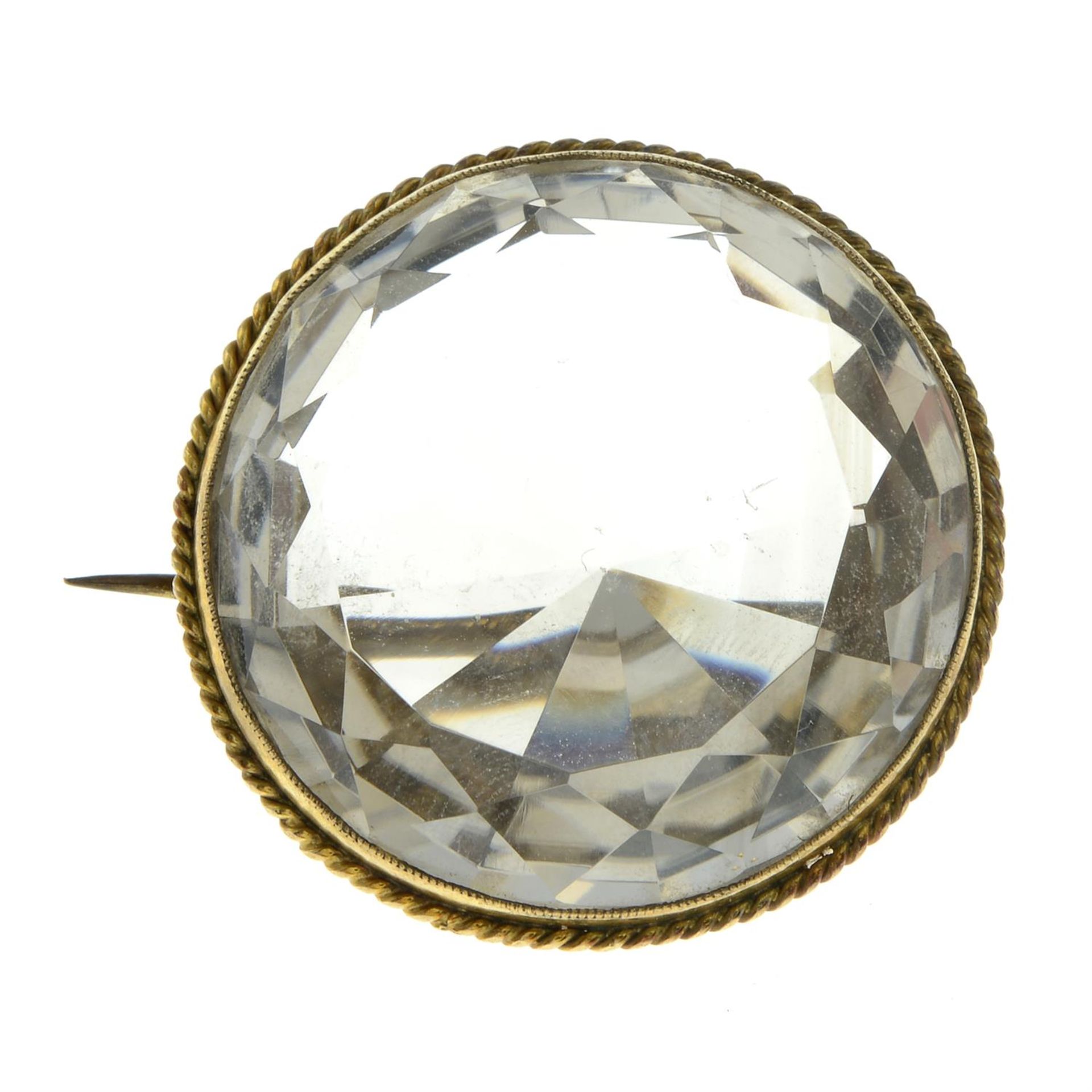 A late Victorian 9ct gold rock crystal brooch. - Image 2 of 4