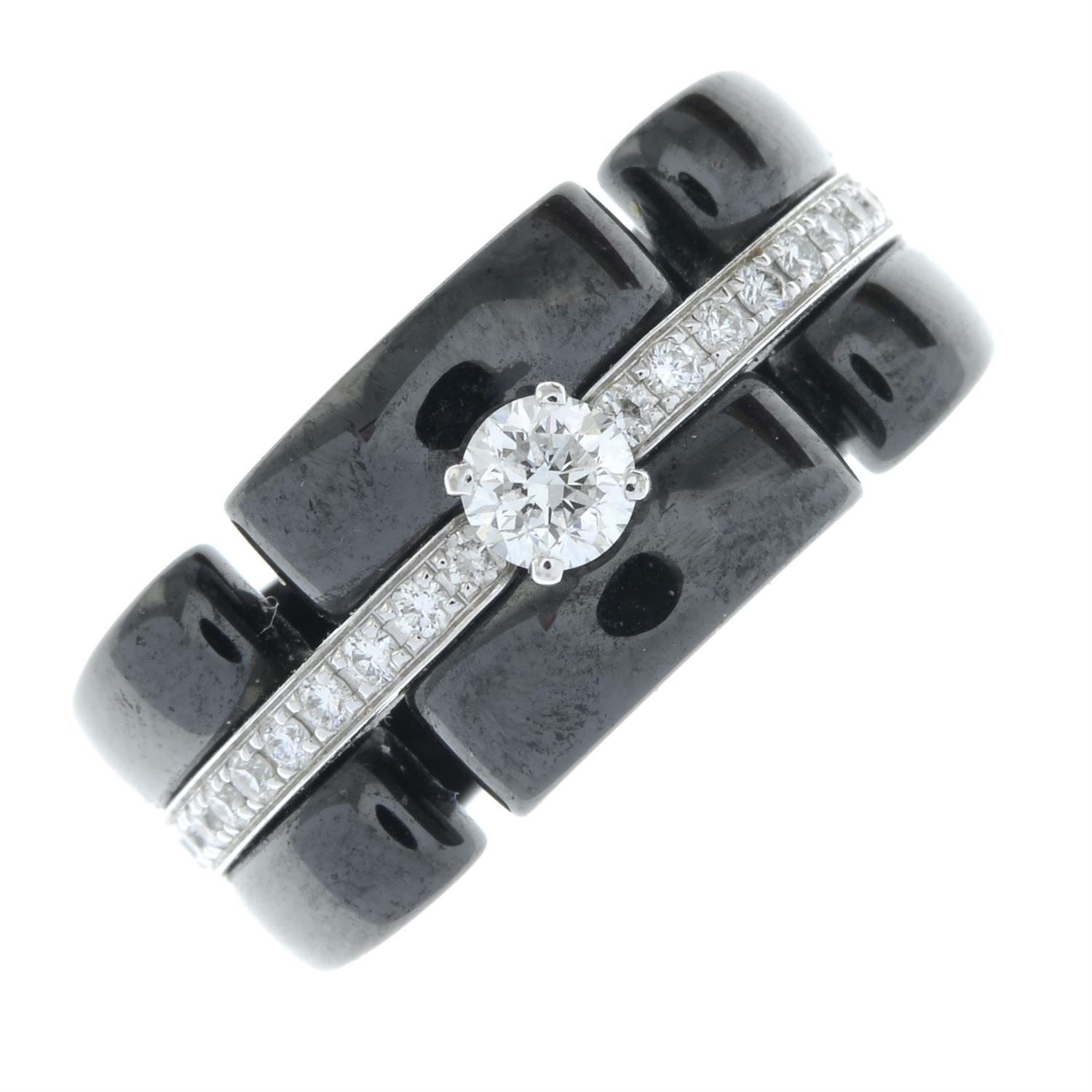 An 18ct gold brilliant-cut diamond and black ceramic 'Ultra' ring, by Chanel. - Image 2 of 6
