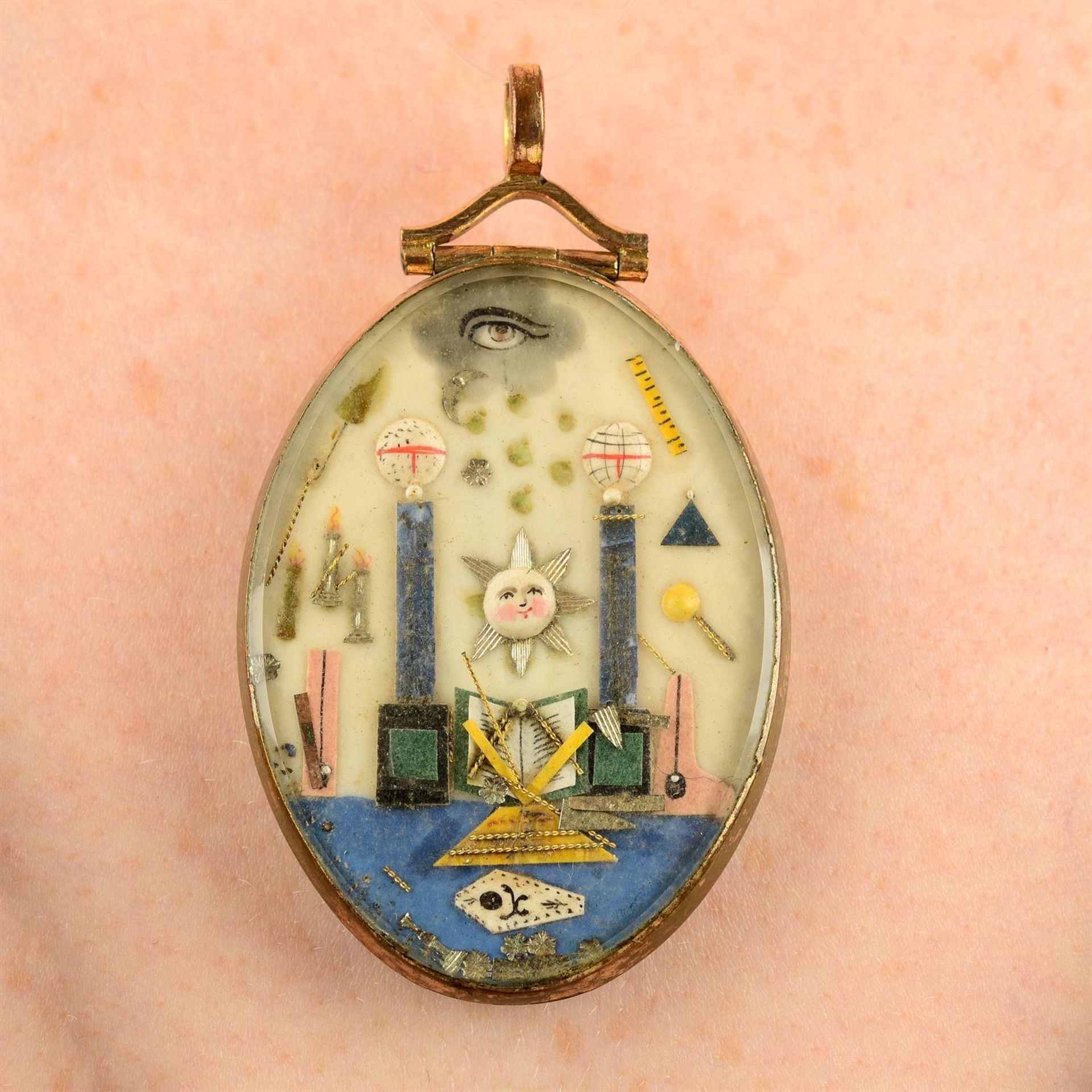 An early 19th century French Napoleonic Prisoner of War Masonic locket pendant, circa 1805.