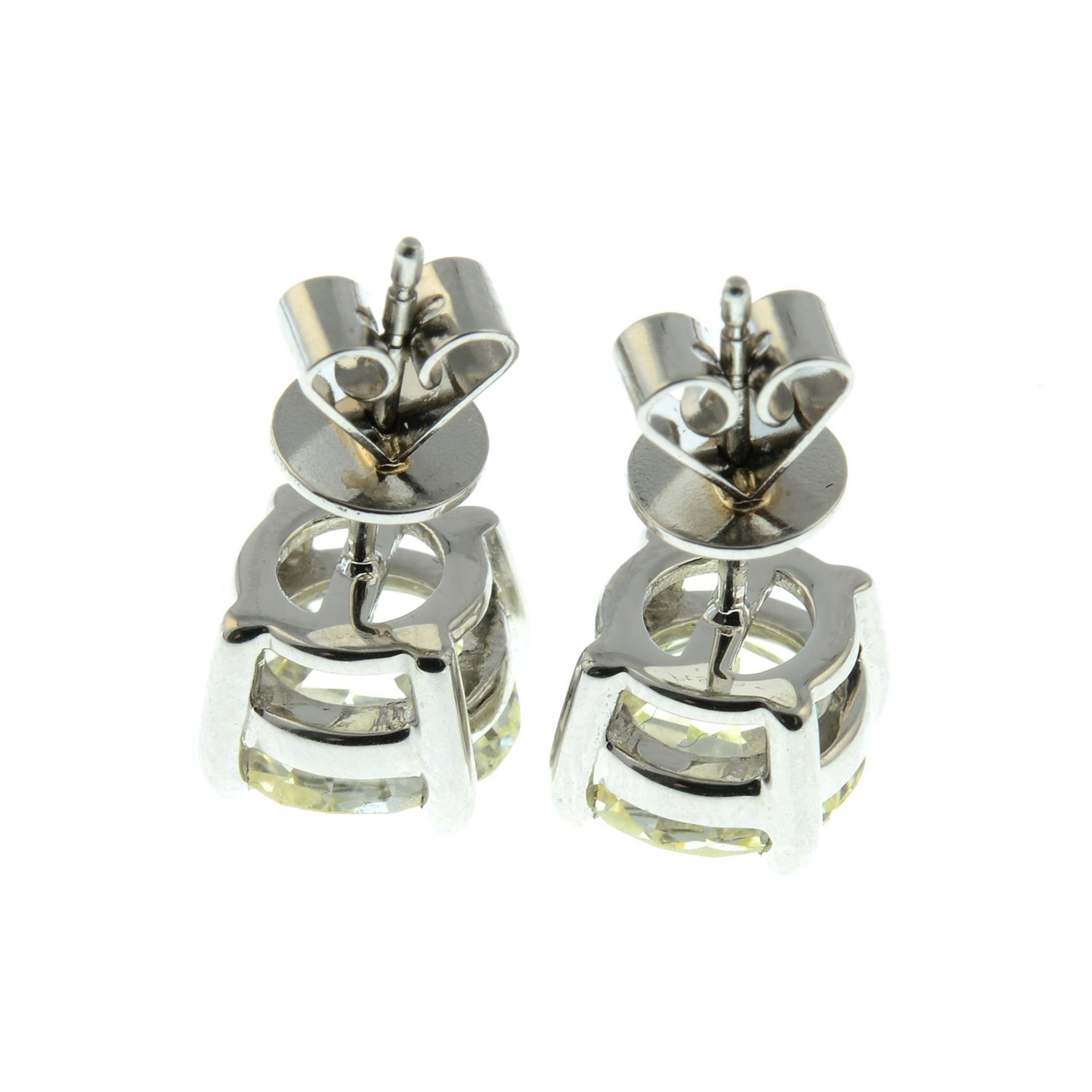 A pair of 18ct gold old-cut diamond stud earrings. - Image 3 of 3