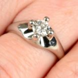 A brilliant-cut diamond single-stone ring, by Bulgari.