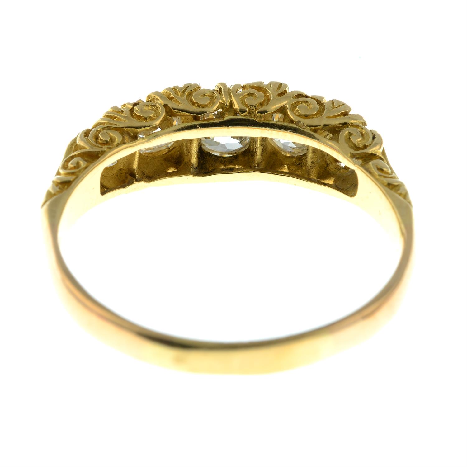 An early 20th century 18ct gold graduated old-cut diamond five-stone ring. - Image 4 of 5