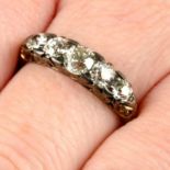 An early 20th century 18ct gold graduated old-cut diamond five-stone ring.