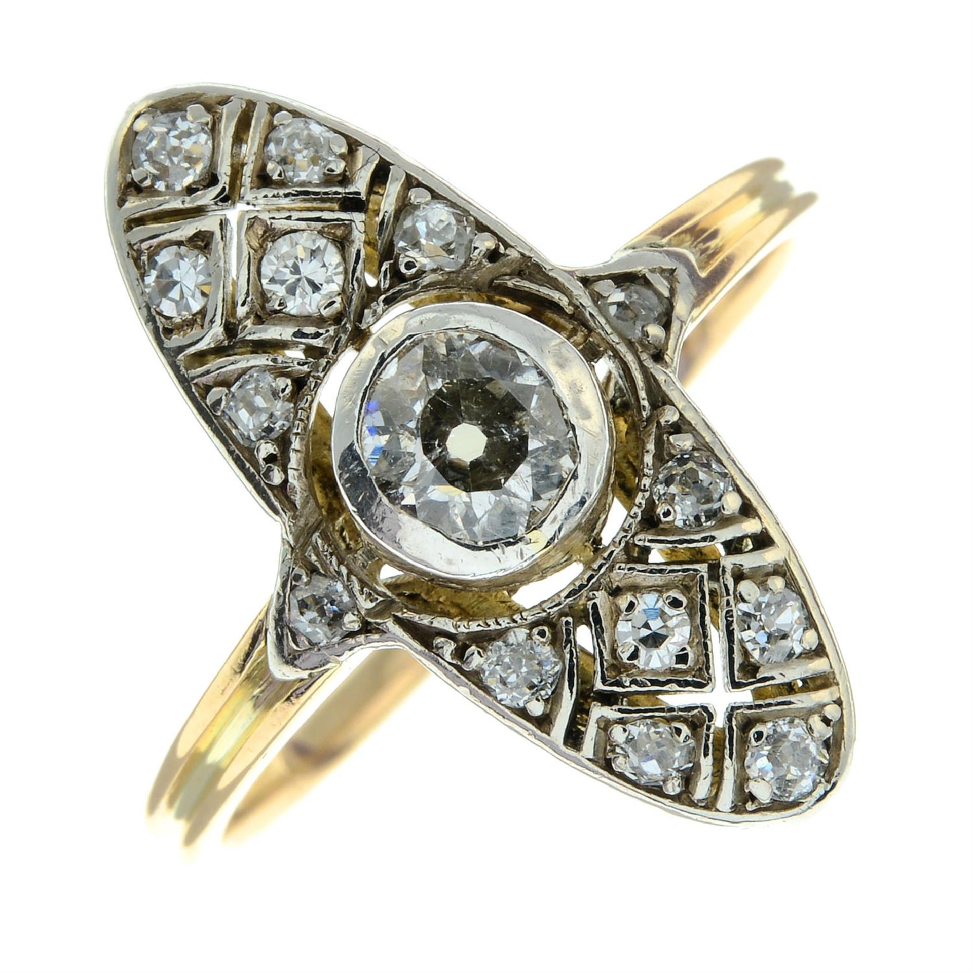 An early 20th century silver and 15ct gold, vari-cut diamond pierced lattice dress ring. - Image 2 of 5