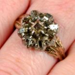A Georgian silver and gold table-cut diamond cluster ring.