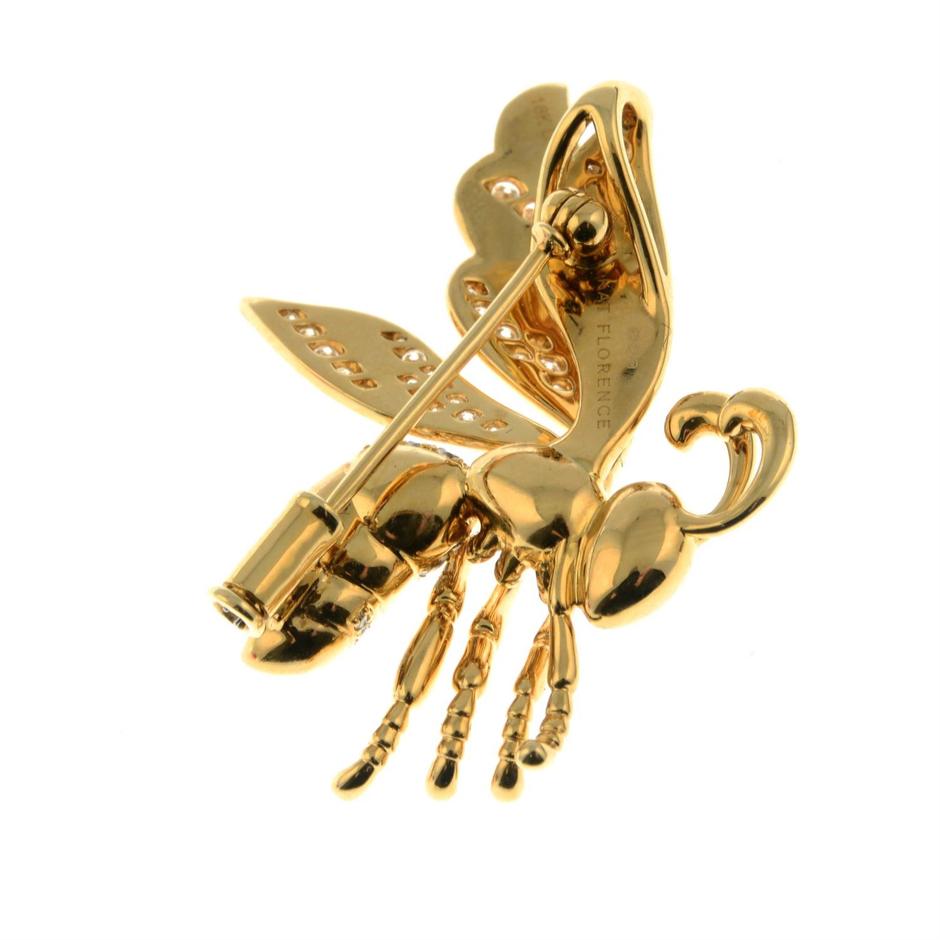 An 18ct gold pavé-set diamond wasp brooch, by Kat Florence. - Image 3 of 4