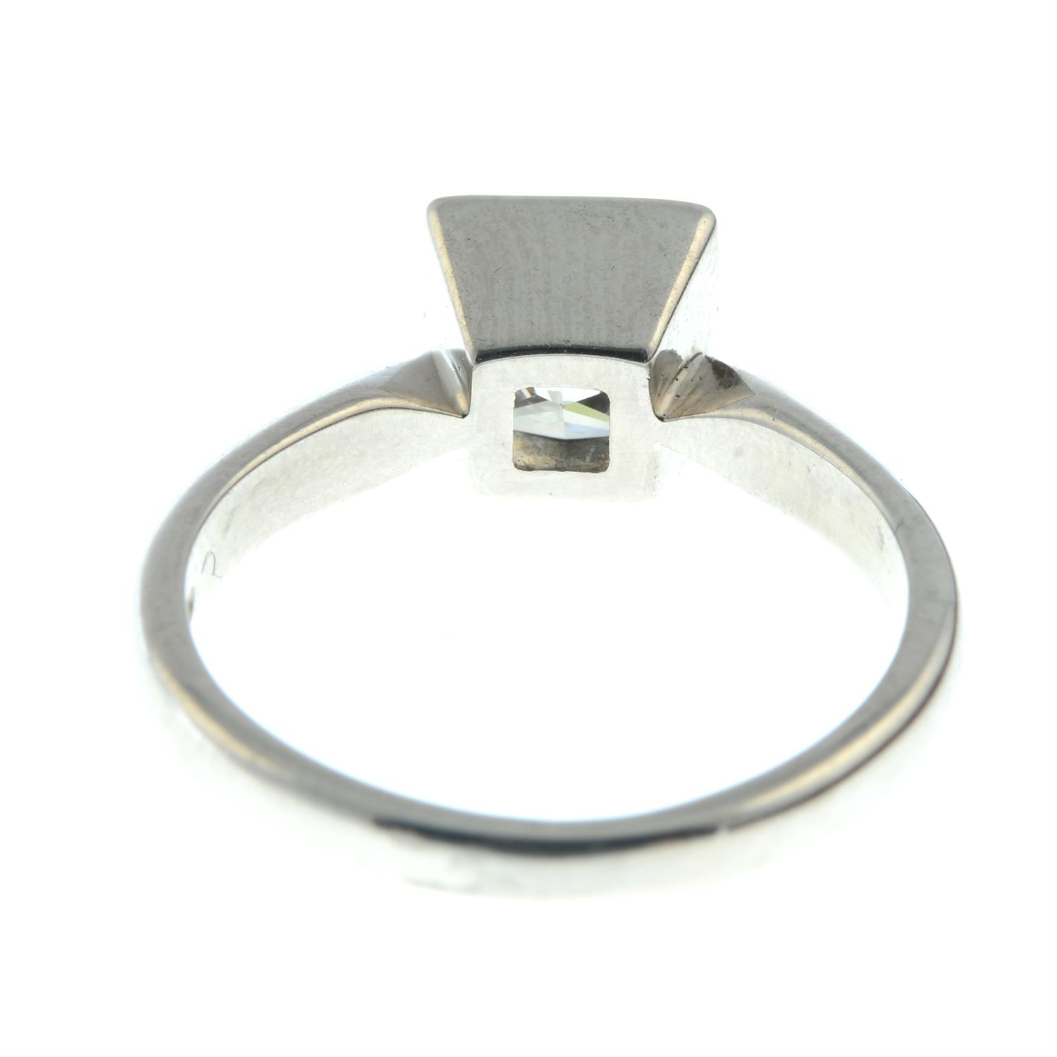 An 18ct gold square-shape diamond single-stone ring. - Image 4 of 5