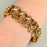 A mid 20th century gold fancy-link bracelet.