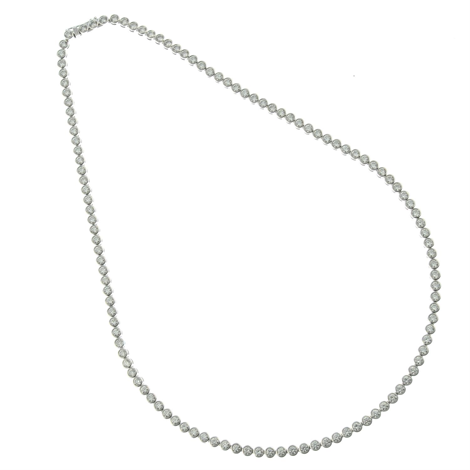 An 18ct gold brilliant-cut diamond collet line necklace, by De Beers. - Image 3 of 4
