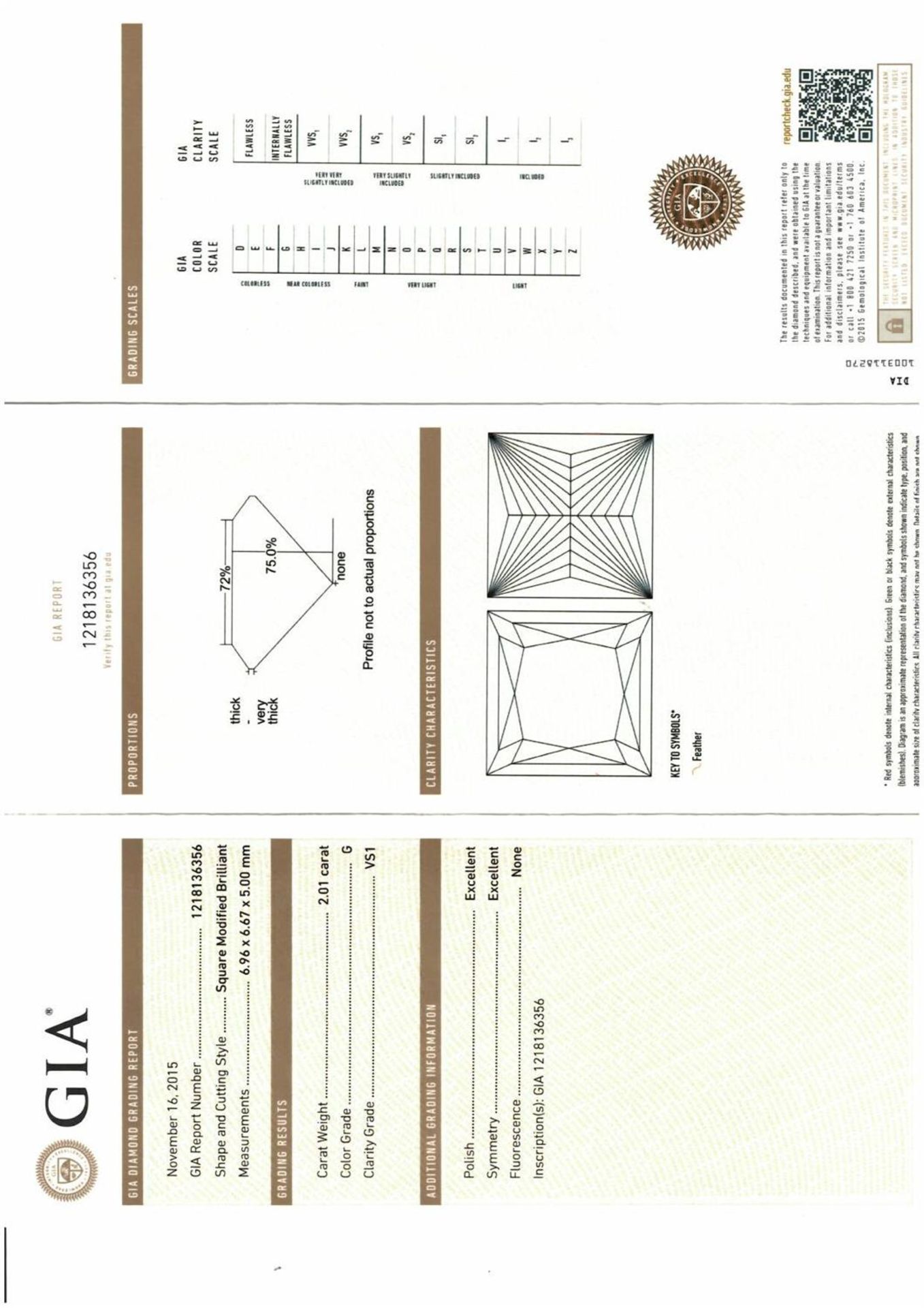 A loose 2.01cts, square-shape diamond, with mount. - Image 4 of 5