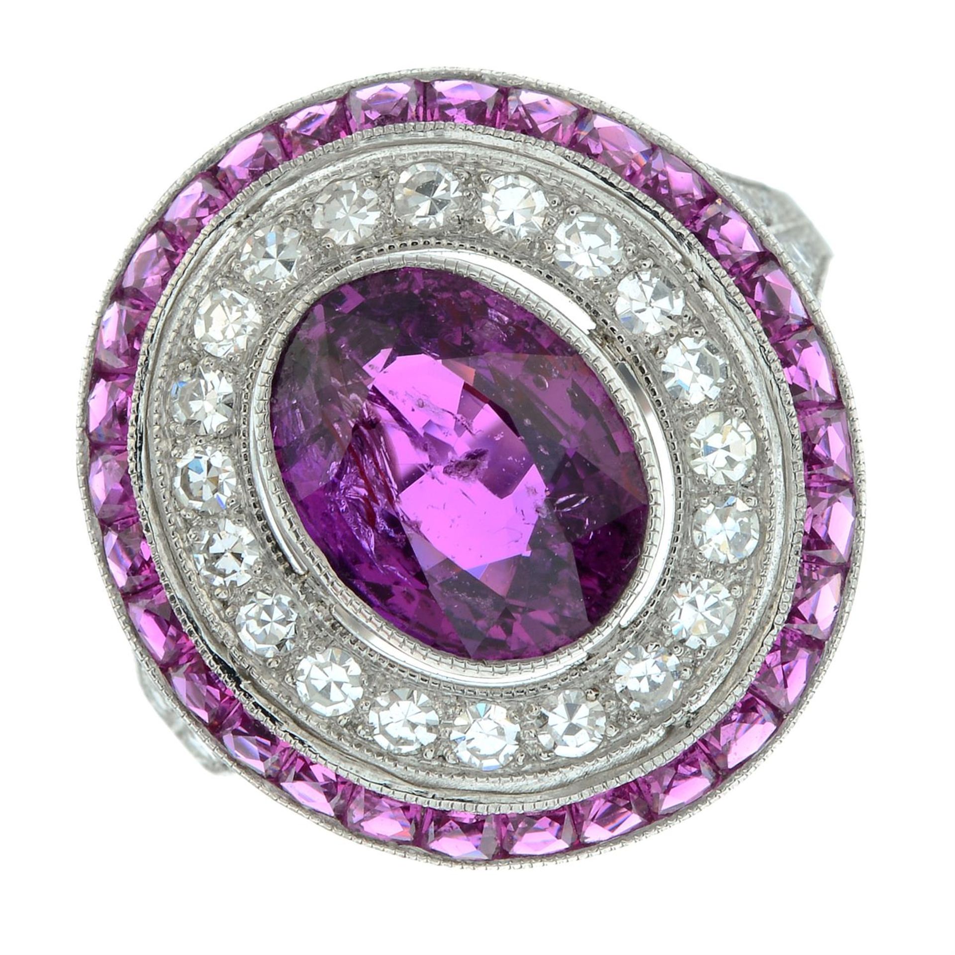 A ruby and diamond dress ring, by JoAq. - Bild 2 aus 5
