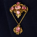 An early to mid 19th century gold foil back rock crystal brooch.