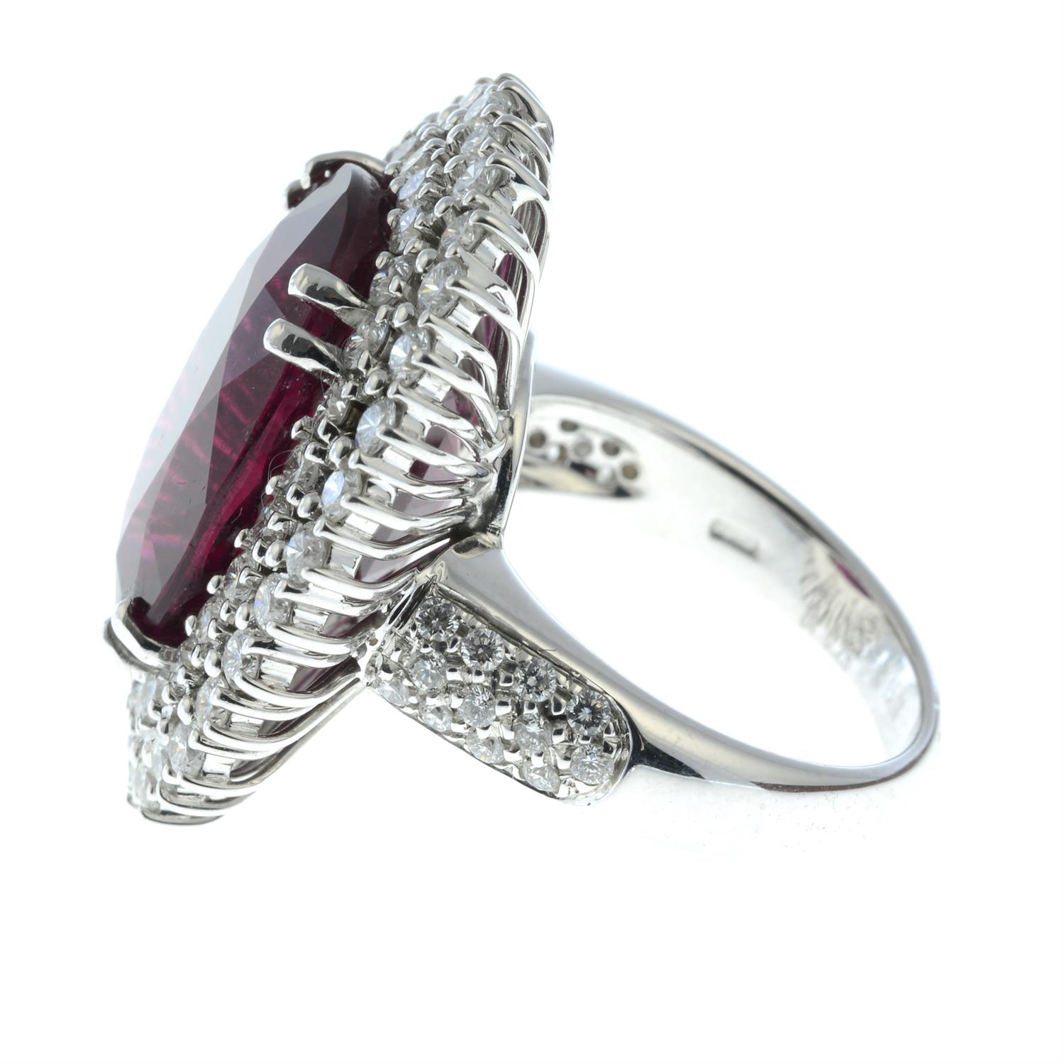 A tourmaline and brilliant-cut diamond cluster cocktail ring. - Image 3 of 5