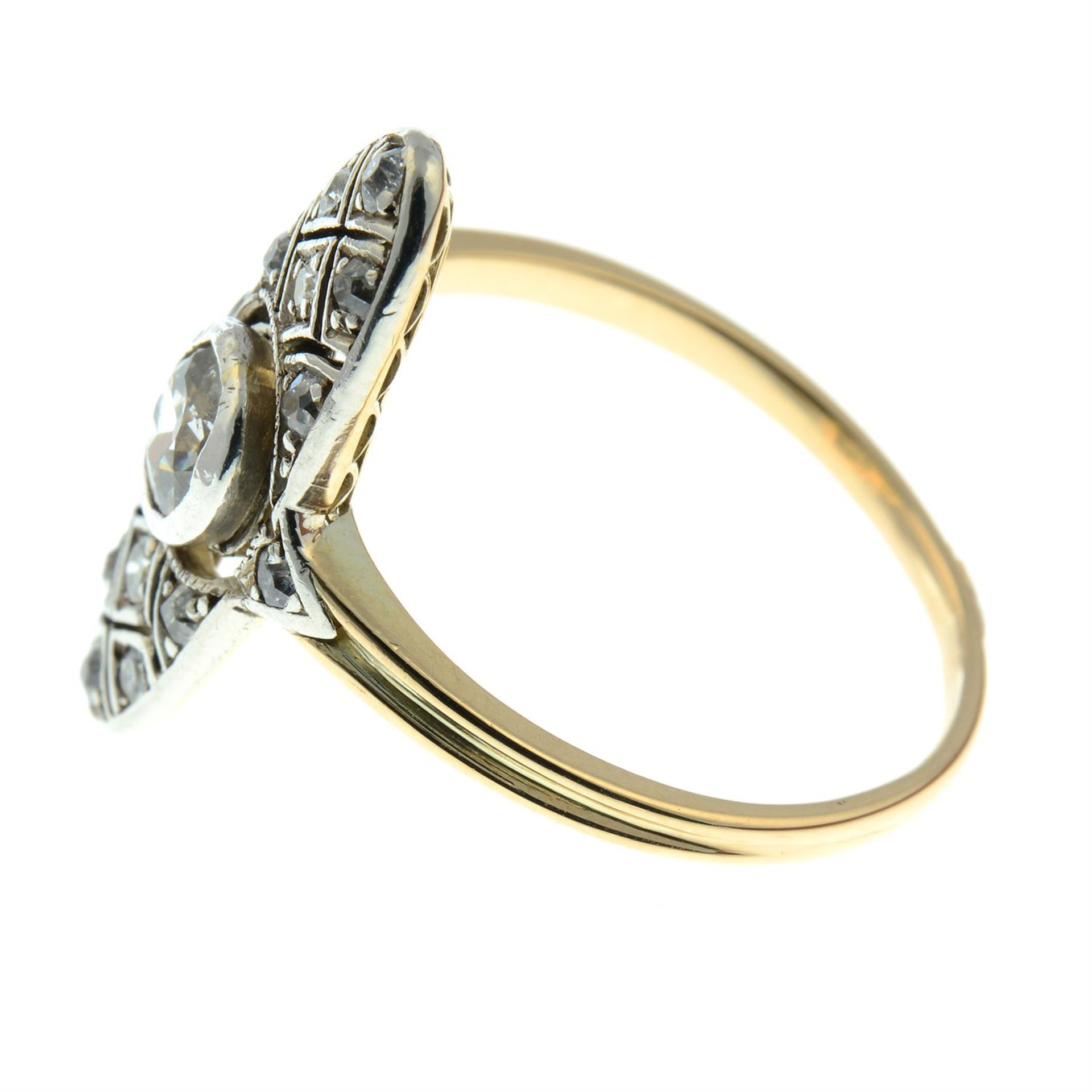 An early 20th century silver and 15ct gold, vari-cut diamond pierced lattice dress ring. - Image 3 of 5