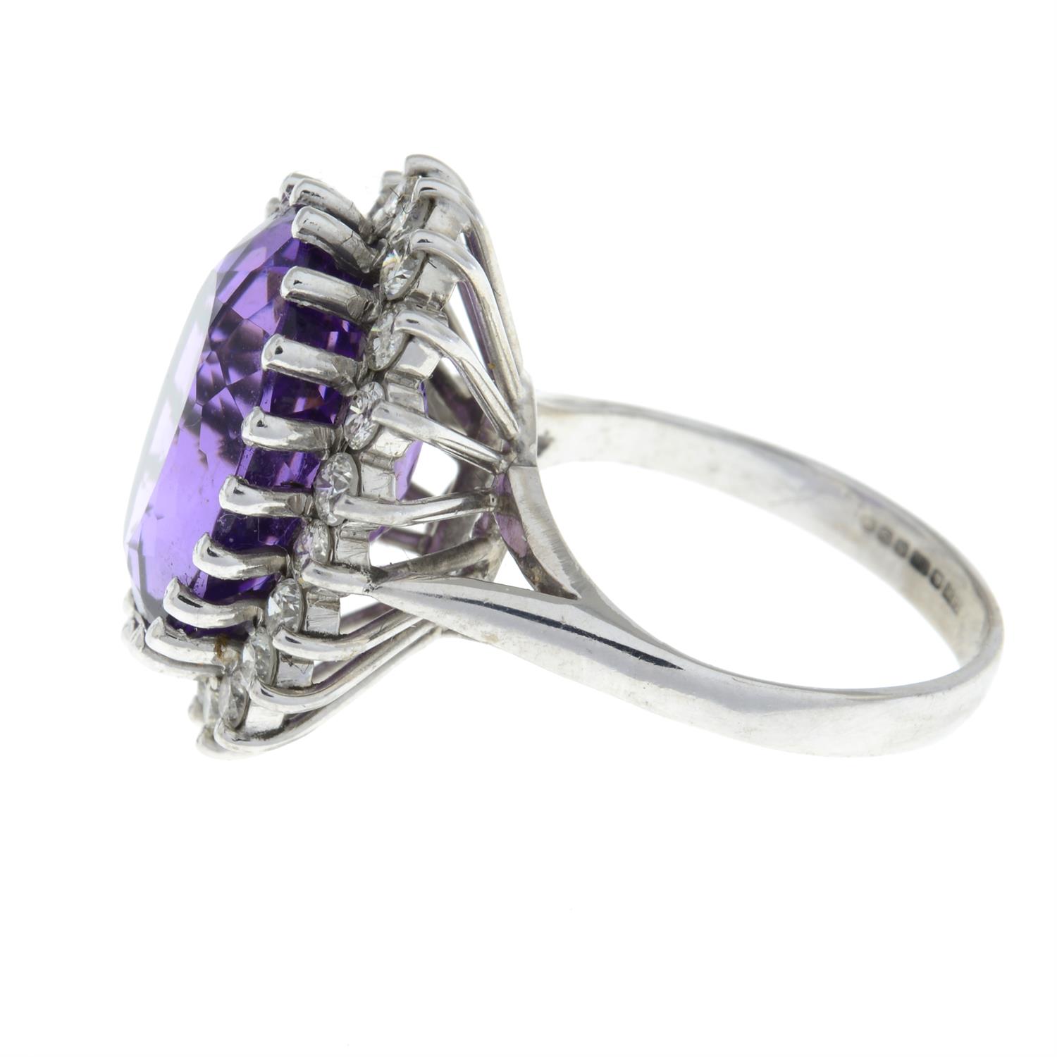 An 18ct gold amethyst and brilliant-cut diamond cluster ring. - Image 4 of 5