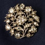 A Georgian silver old and rose-cut diamond floral brooch.
