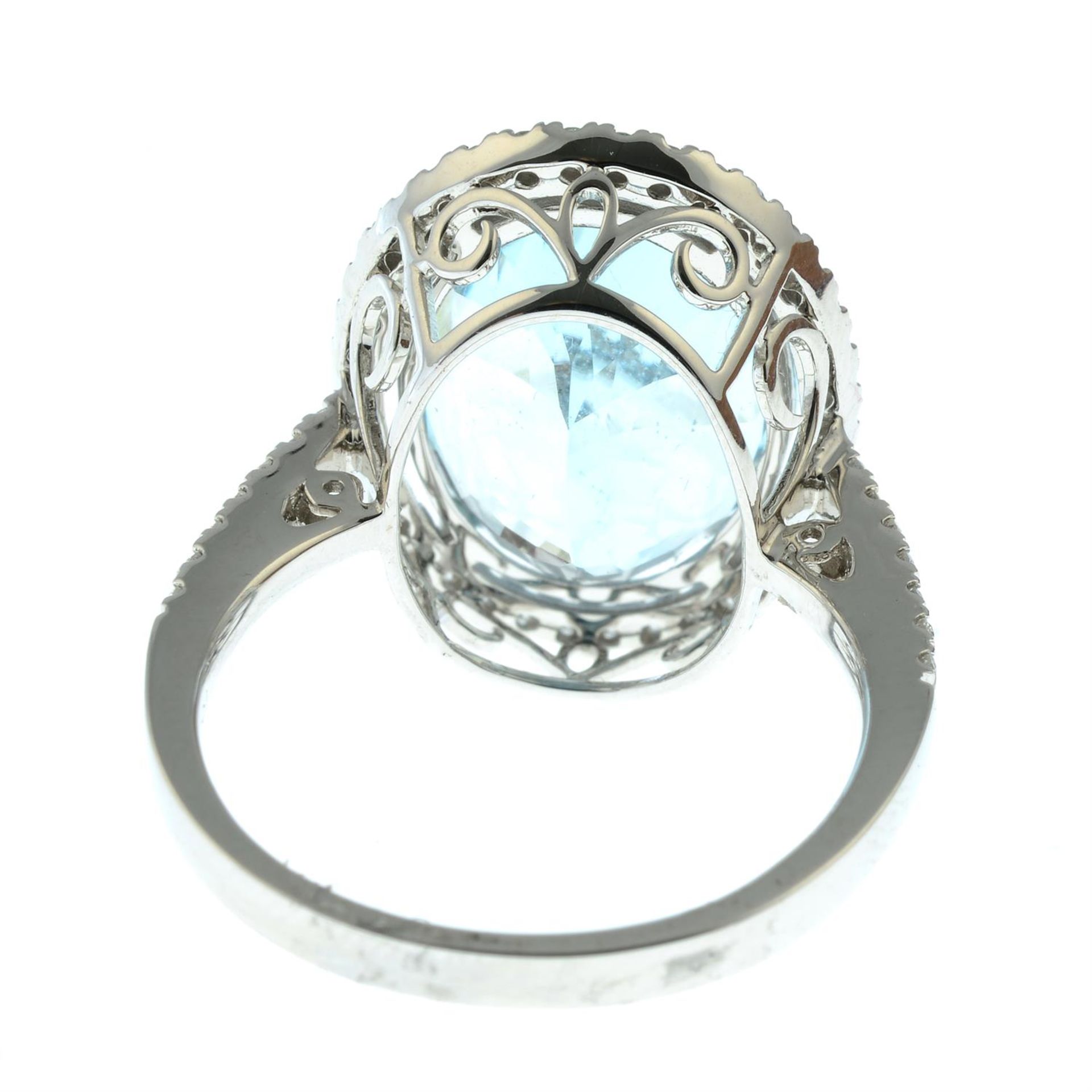 An 18ct gold aquamarine and brilliant-cut diamond dress ring. - Image 4 of 5