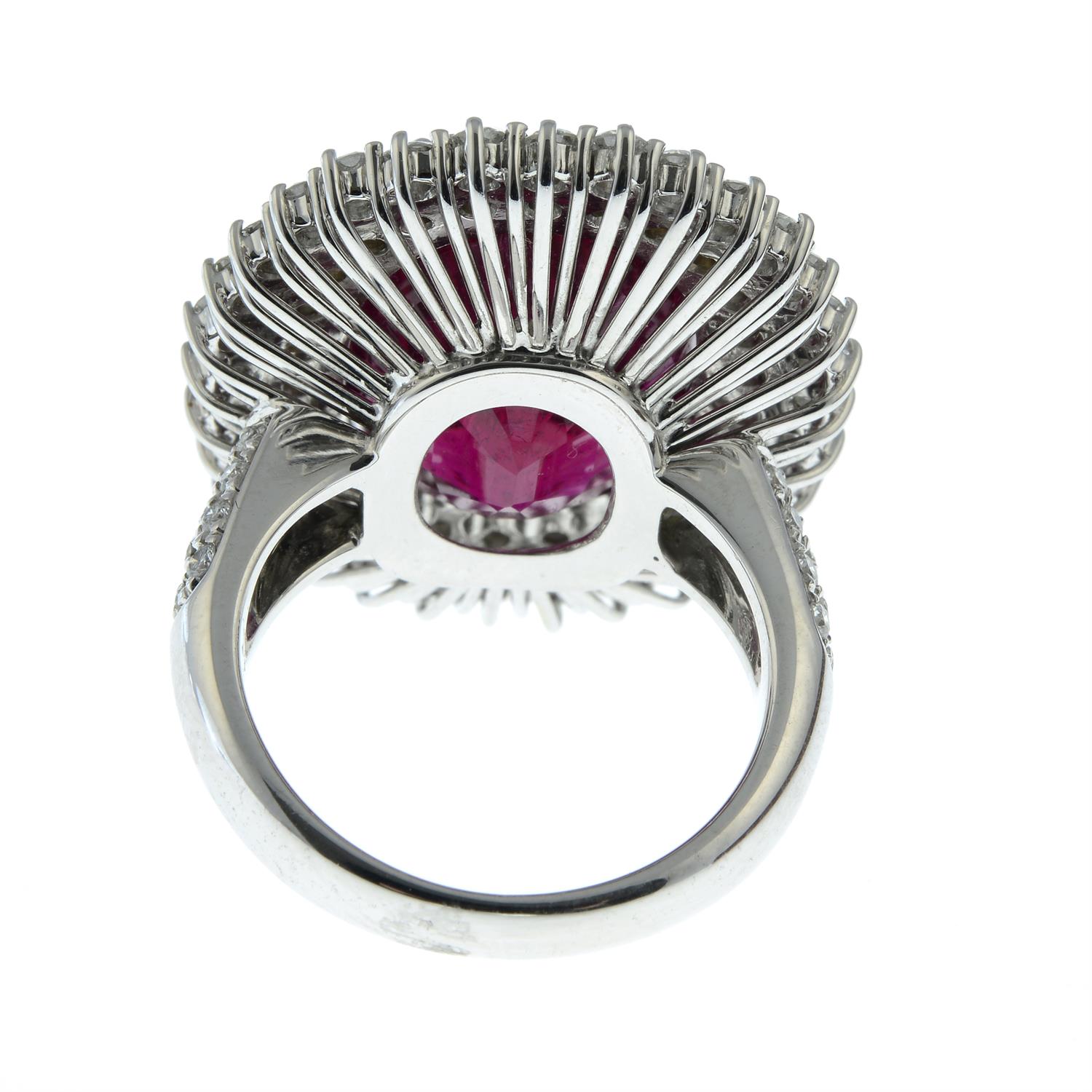 A tourmaline and brilliant-cut diamond cluster cocktail ring. - Image 4 of 5