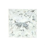 A loose 2.01cts, square-shape diamond, with mount.