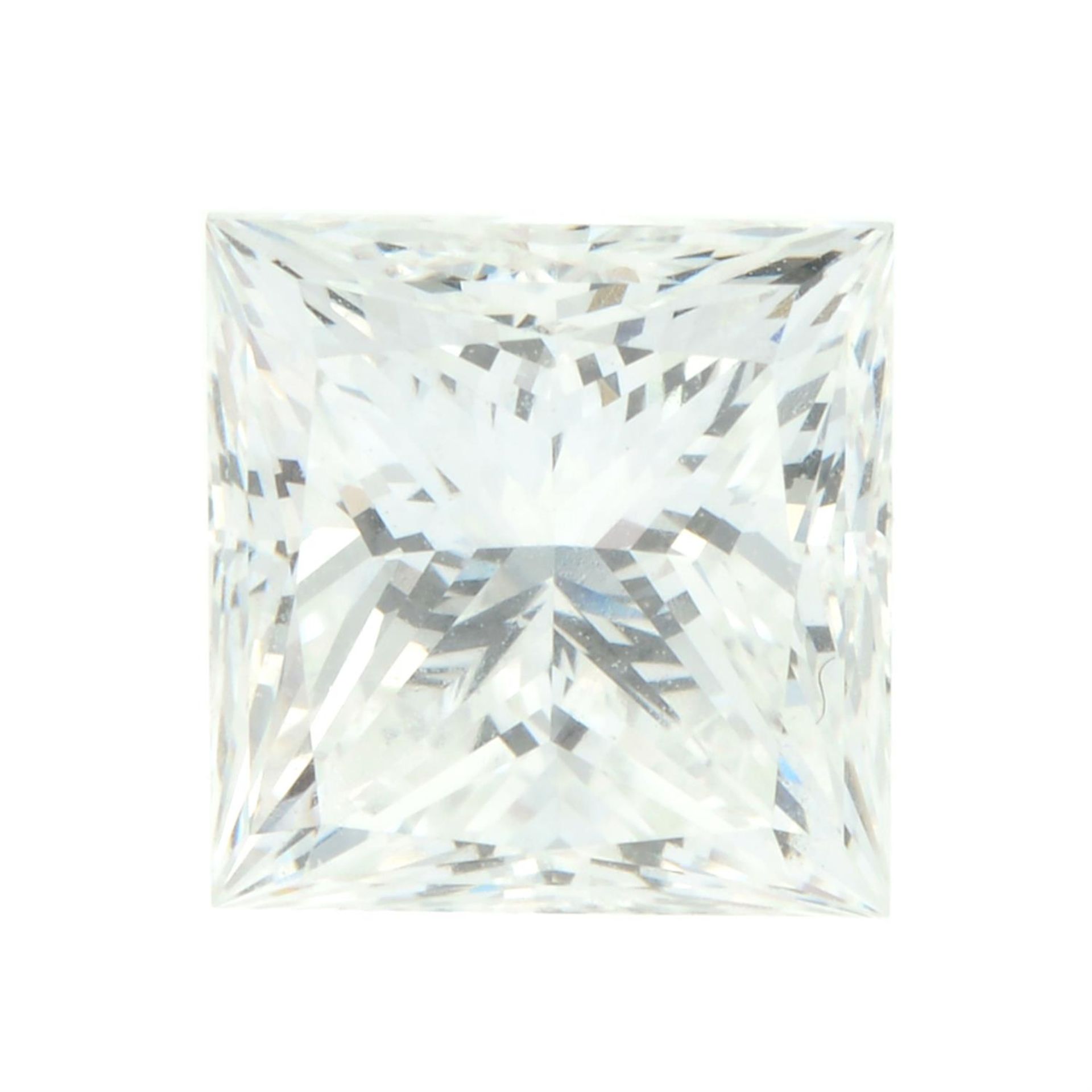 A loose 2.01cts, square-shape diamond, with mount.