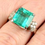 A Colombian emerald and brilliant-cut diamond dress ring.
