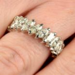 A marquise-shape diamond full eternity ring.