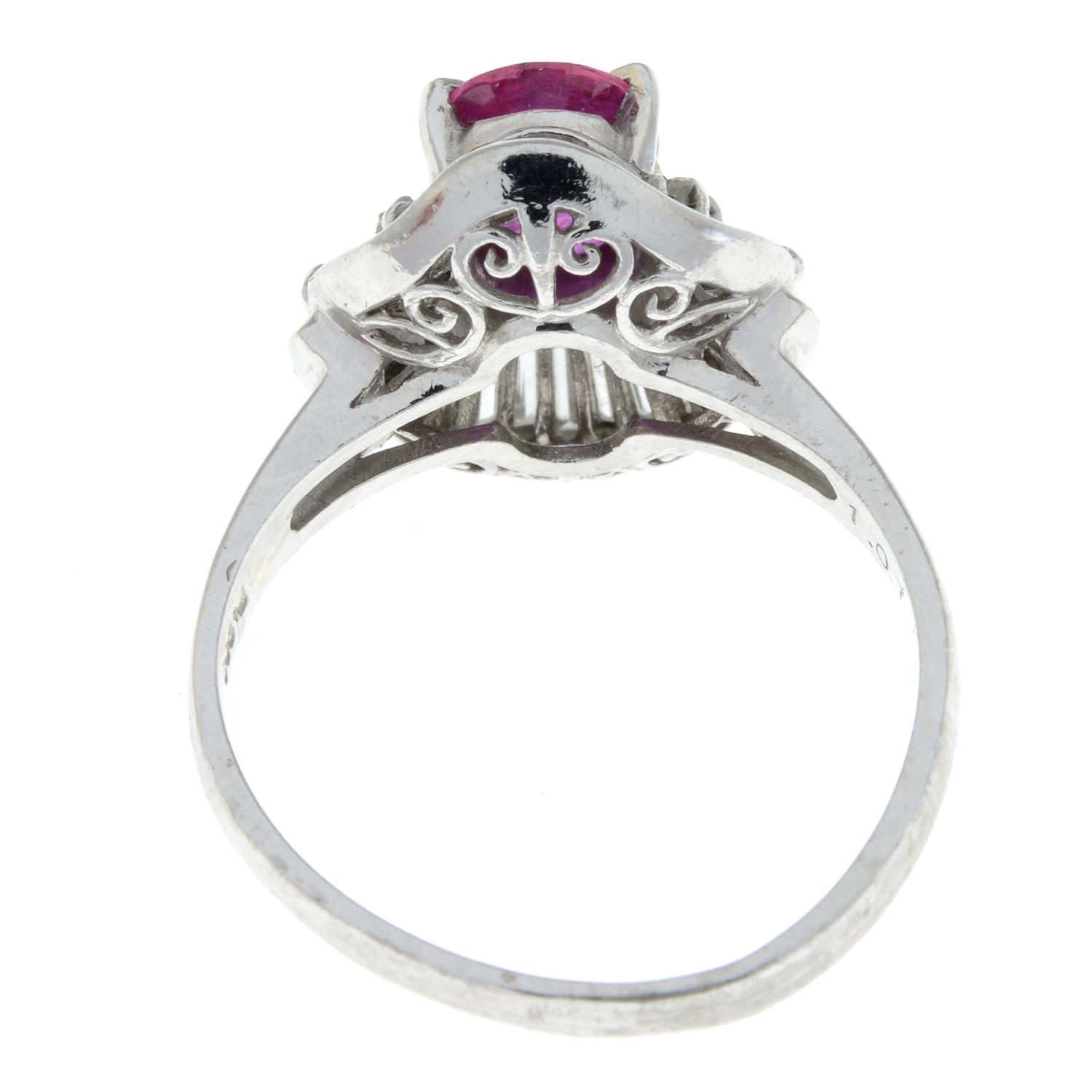 A ruby and vari-cut diamond cluster ring. - Image 3 of 5