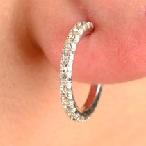 A pair of diamond 'Metro' hoop earrings, by Tiffany & Co.