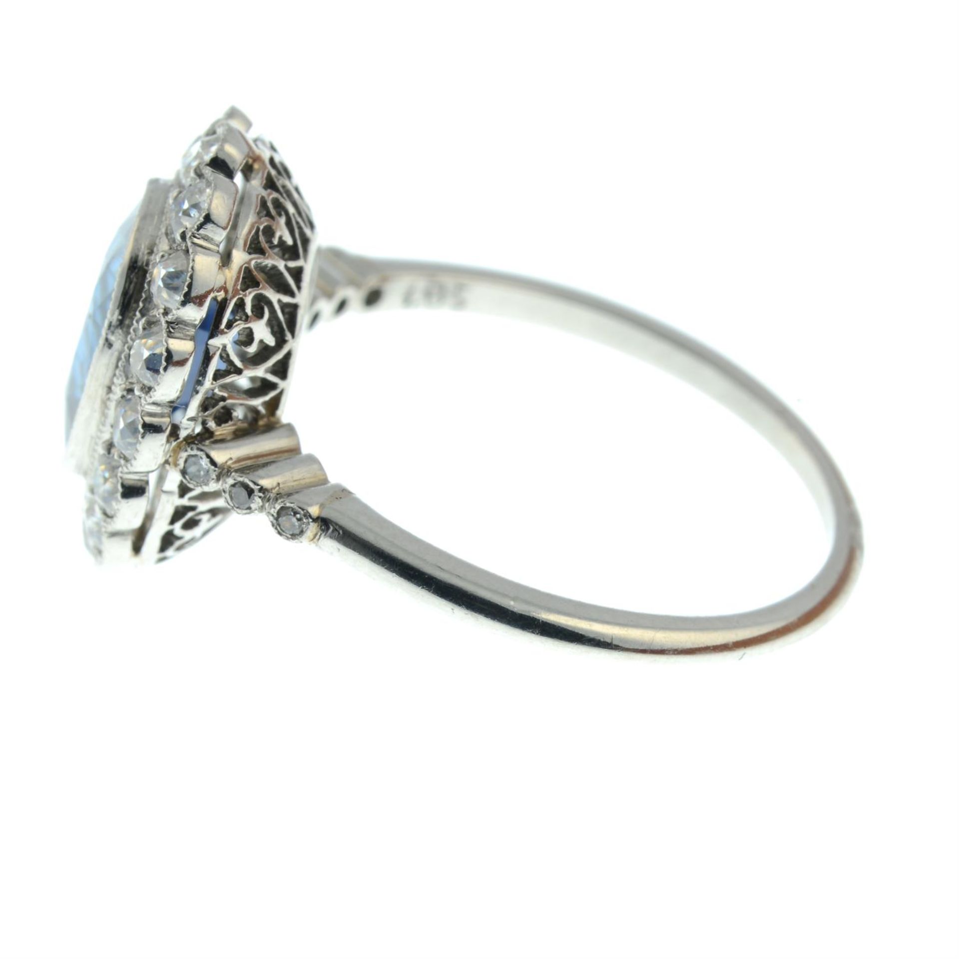 A sapphire and old-cut diamond cluster ring. - Image 3 of 5