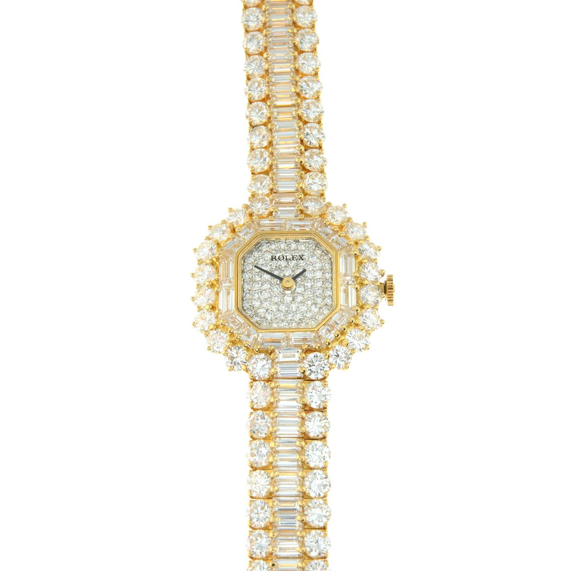 An 18ct gold vari-shape diamond watch, by Rolex. - Image 2 of 4