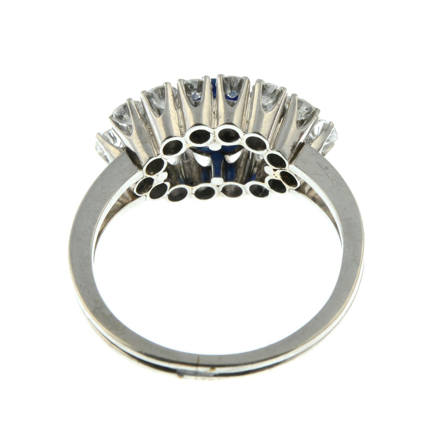 A Basaltic sapphire and brilliant-cut diamond dress ring. - Image 4 of 5
