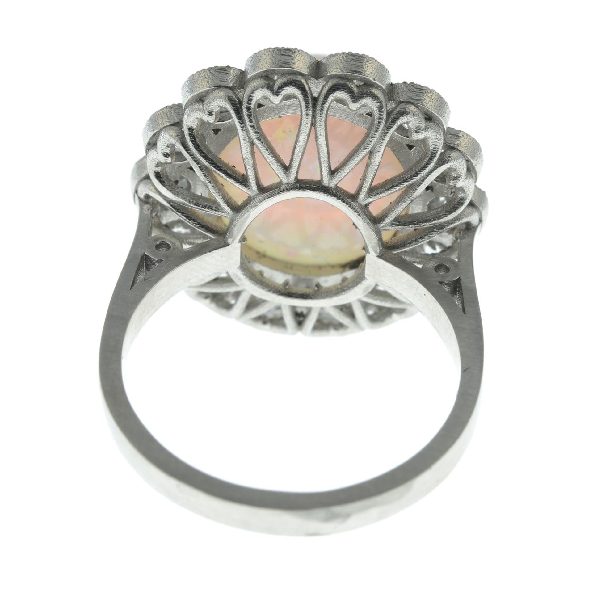 An opal and old-cut diamond cluster ring. - Image 4 of 5