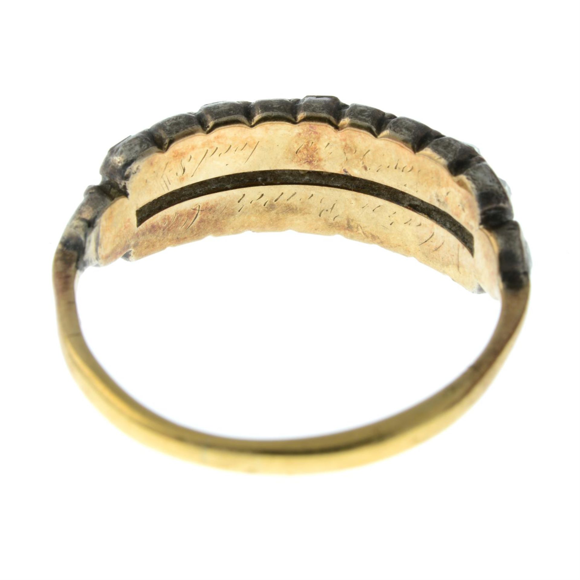 A late Georgian/early 19th century silver and gold old-cut diamond two-row ring. - Image 4 of 5
