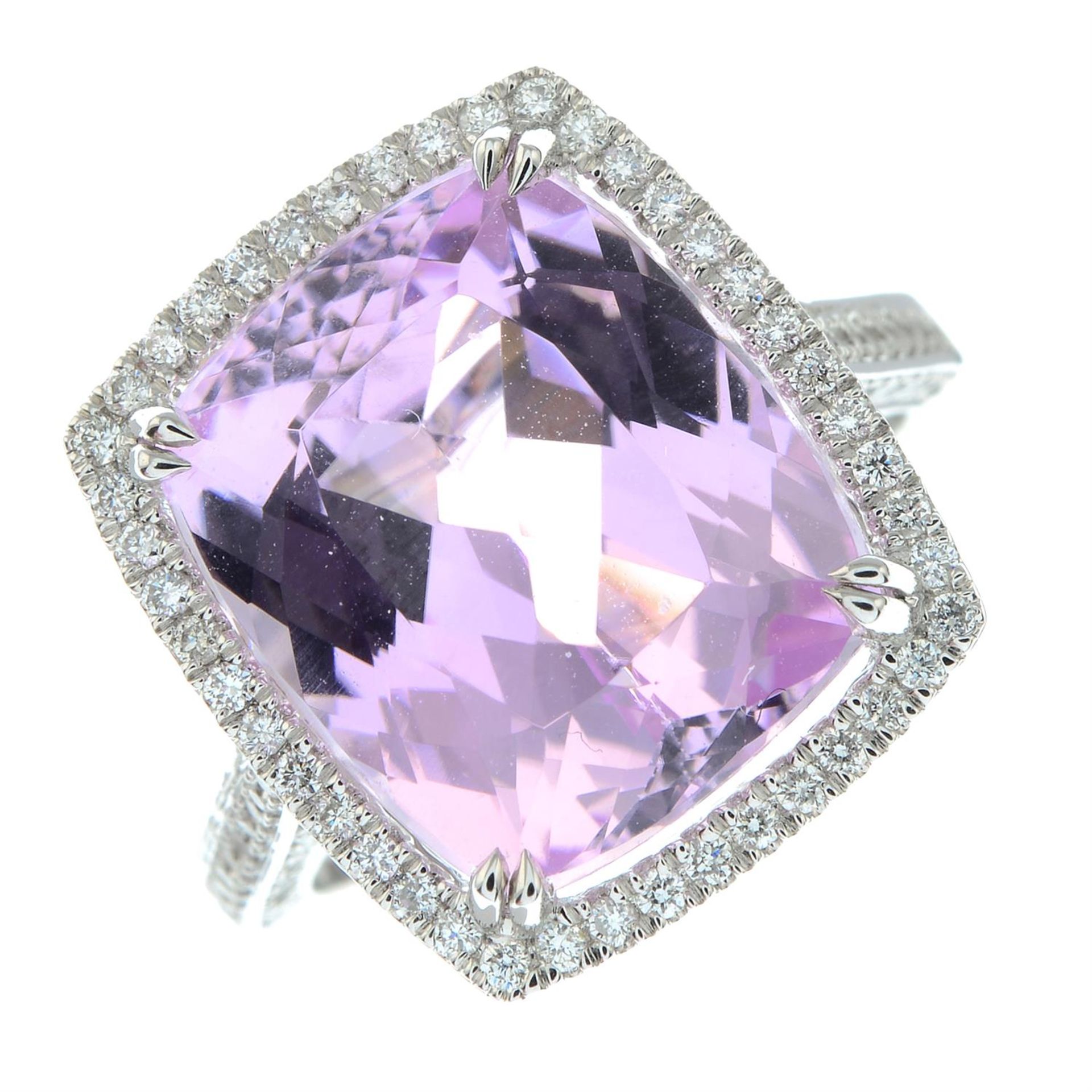 An 18ct gold kunzite and brilliant-cut diamond dress ring. - Image 2 of 5