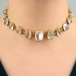 A 19th century graduated moonstone collar.