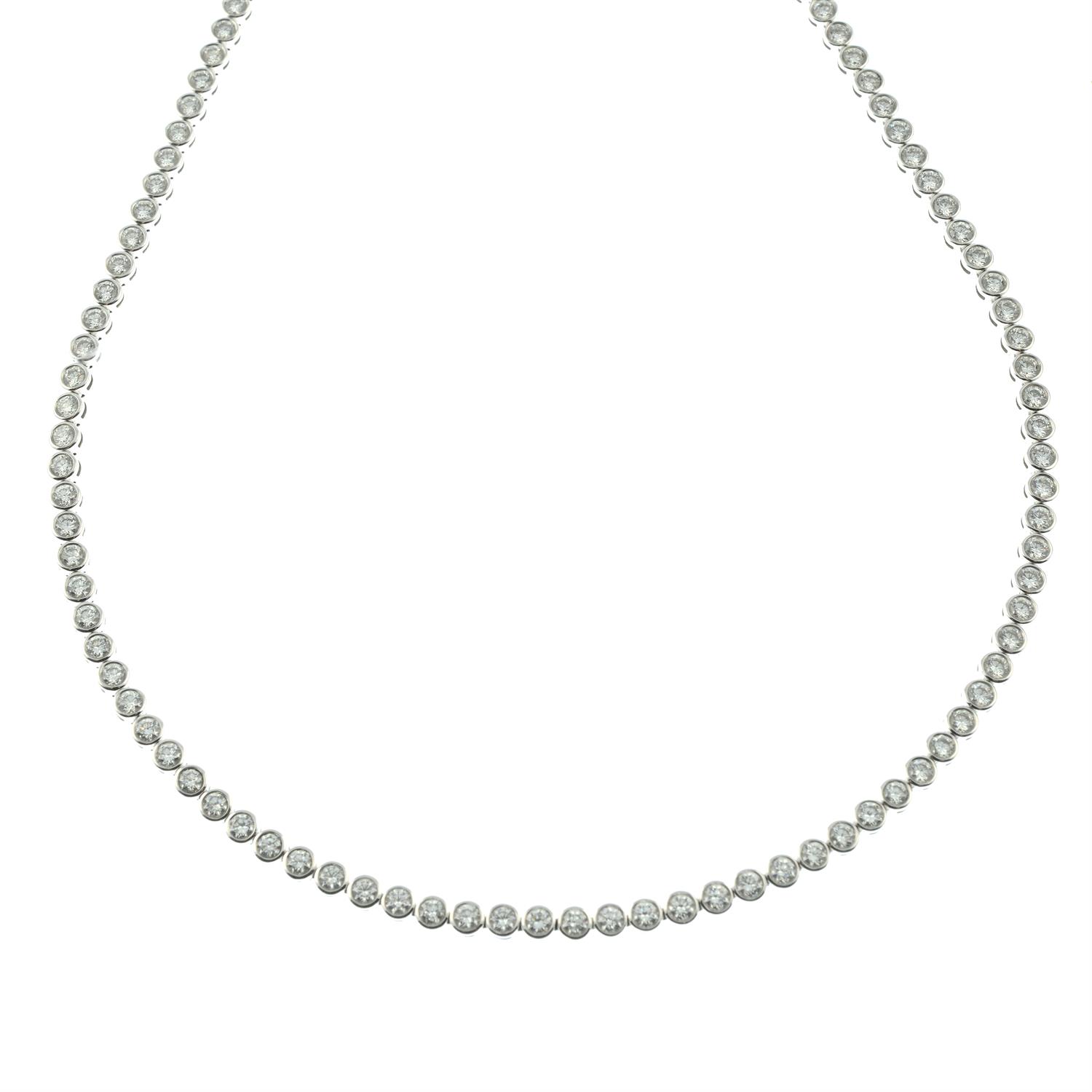 An 18ct gold brilliant-cut diamond collet line necklace, by De Beers. - Image 2 of 4