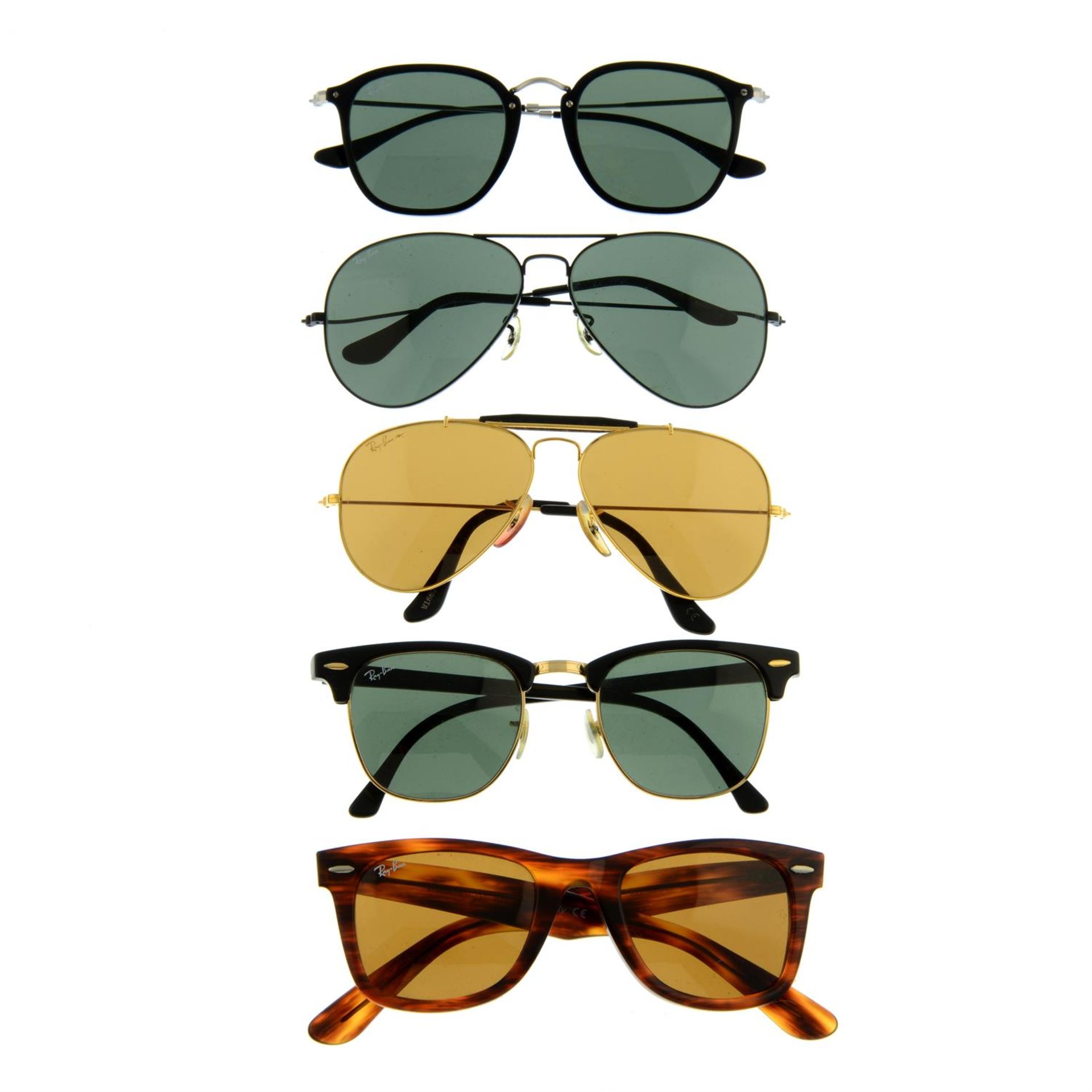 RAY BAN - five pairs of sunglasses.