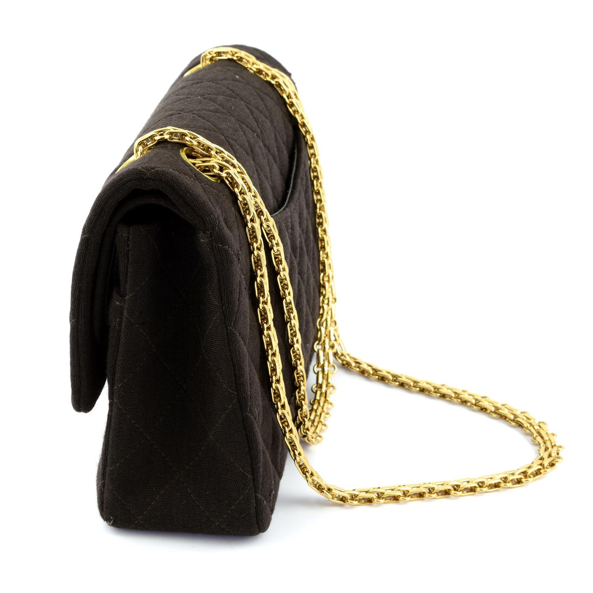 CHANEL - a Jersey fabric Classic double flap handbag. - Bild 3 aus 6
